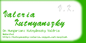 valeria kutnyanszky business card